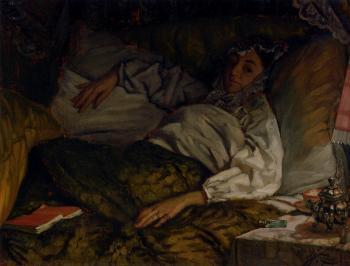 詹姆斯 蒂索 A Reclining Lady 詹姆斯 蒂索 A Reclining Lady